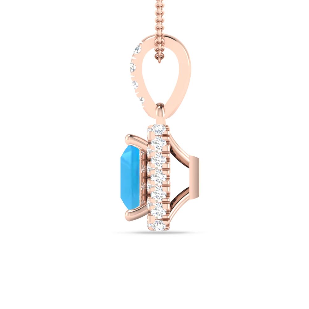 Rose Gold - Blue Topaz