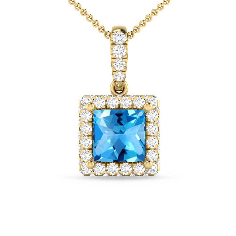 Yellow Gold - Blue Topaz