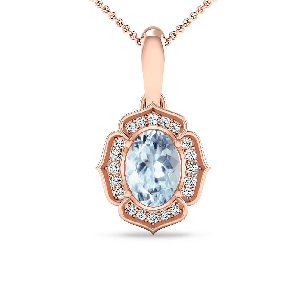 Rose Gold - Aquamarine