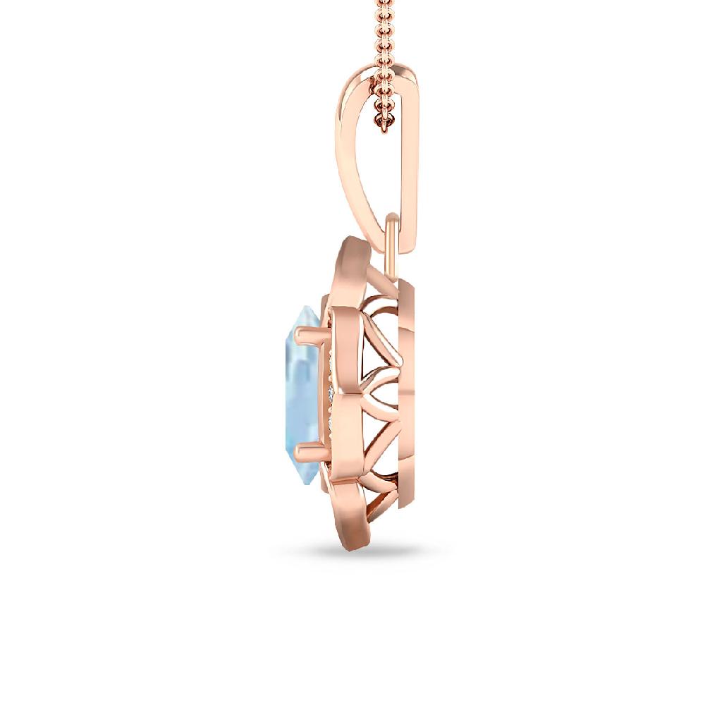 Rose Gold - Aquamarine