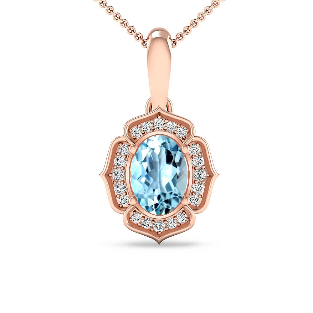 Rose Gold - Aquamarine