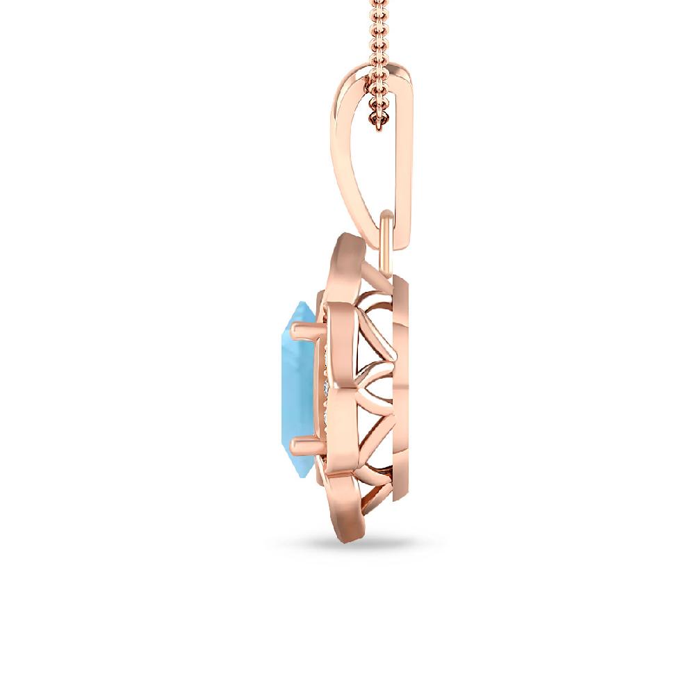 Rose Gold - Blue Topaz