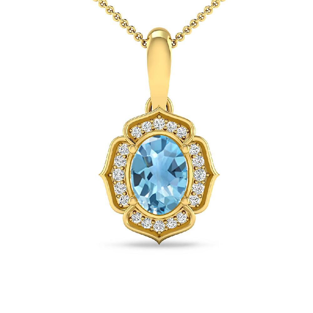 Yellow Gold - Blue Topaz