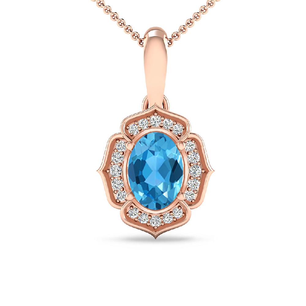 Rose Gold - Blue Topaz