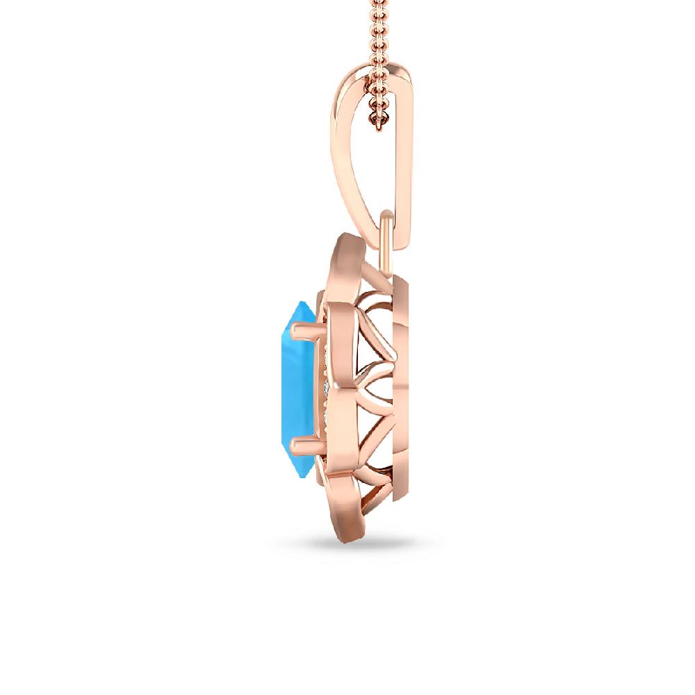 Rose Gold - Blue Topaz