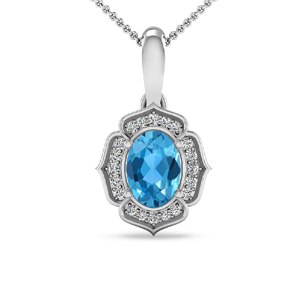 White Gold - Blue Topaz