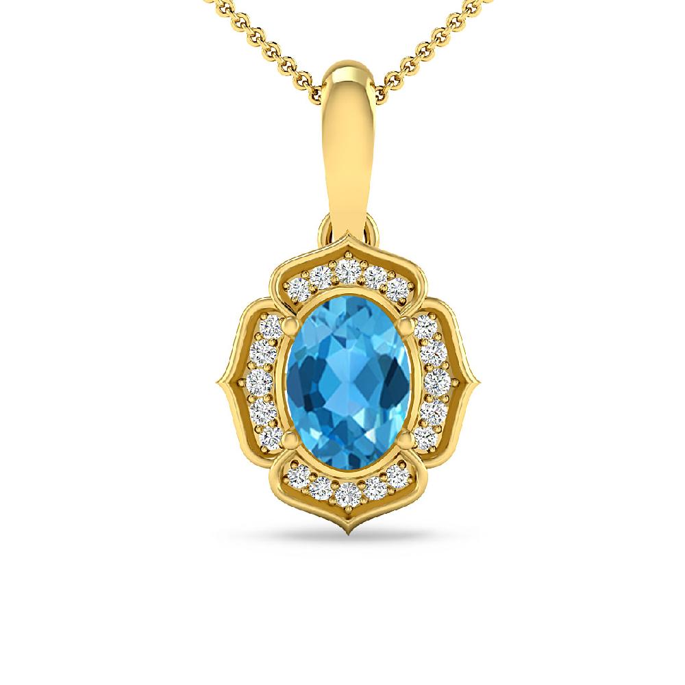 Yellow Gold - Blue Topaz