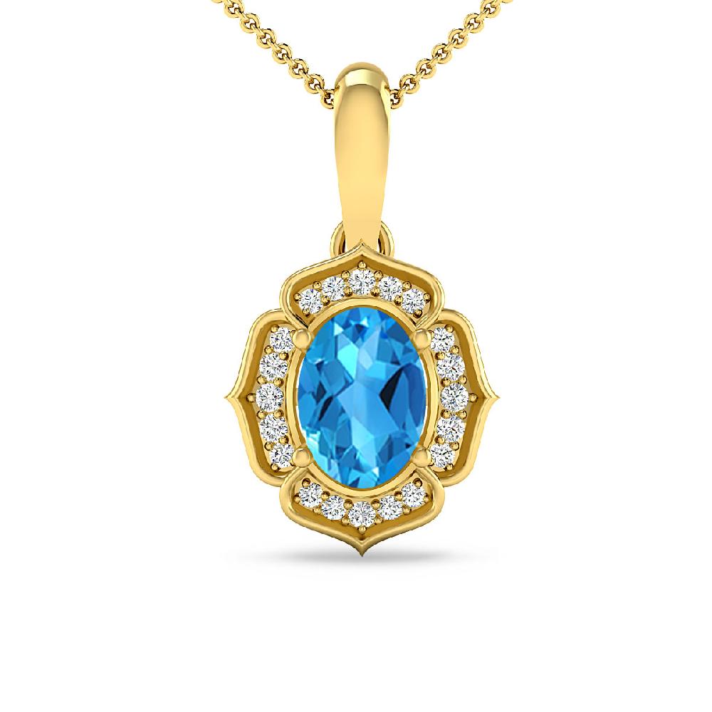 Yellow Gold - Blue Topaz