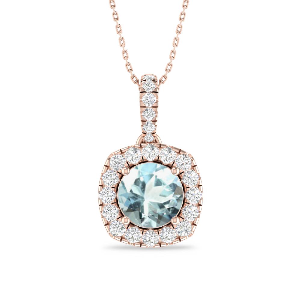 Rose Gold - Aquamarine