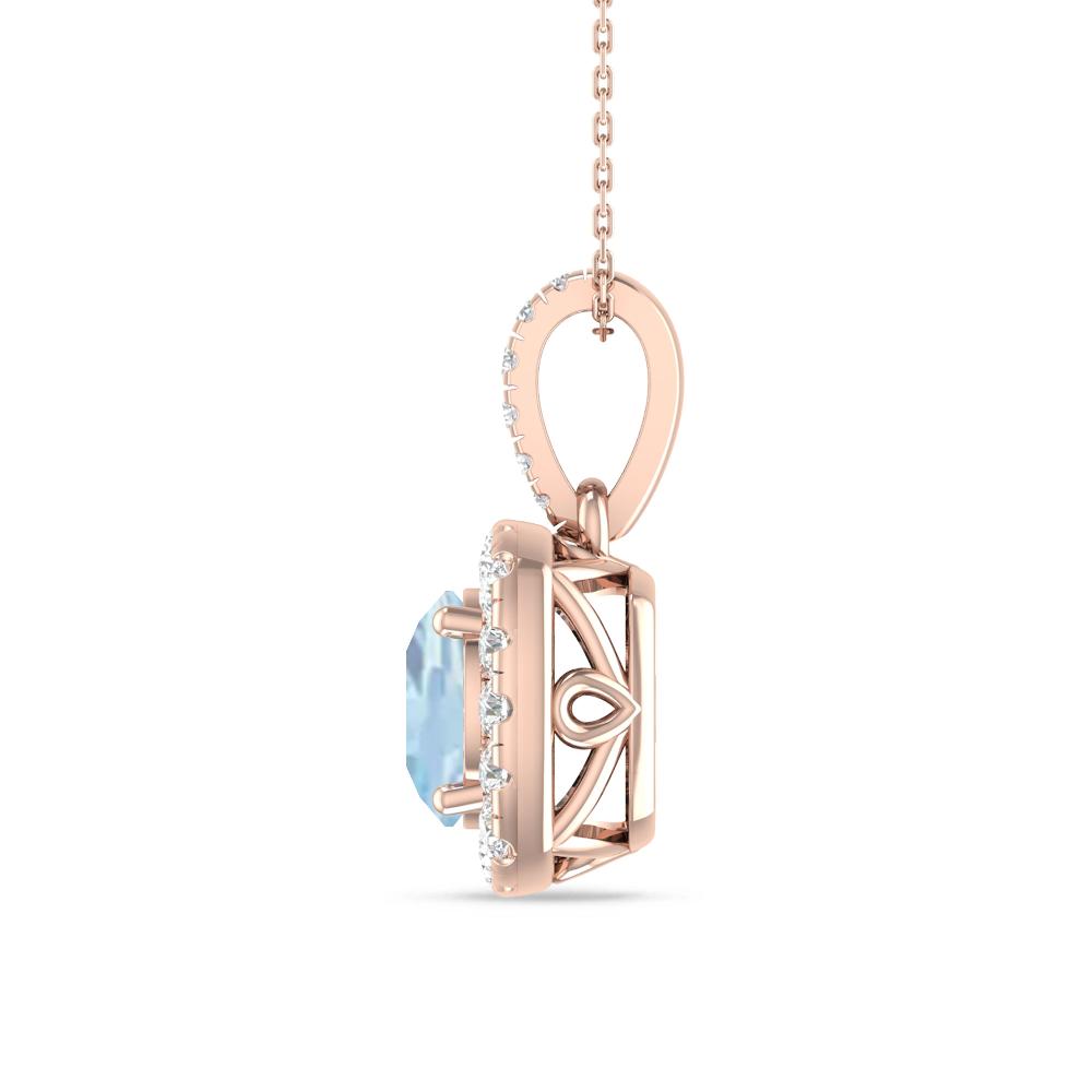 Rose Gold - Aquamarine