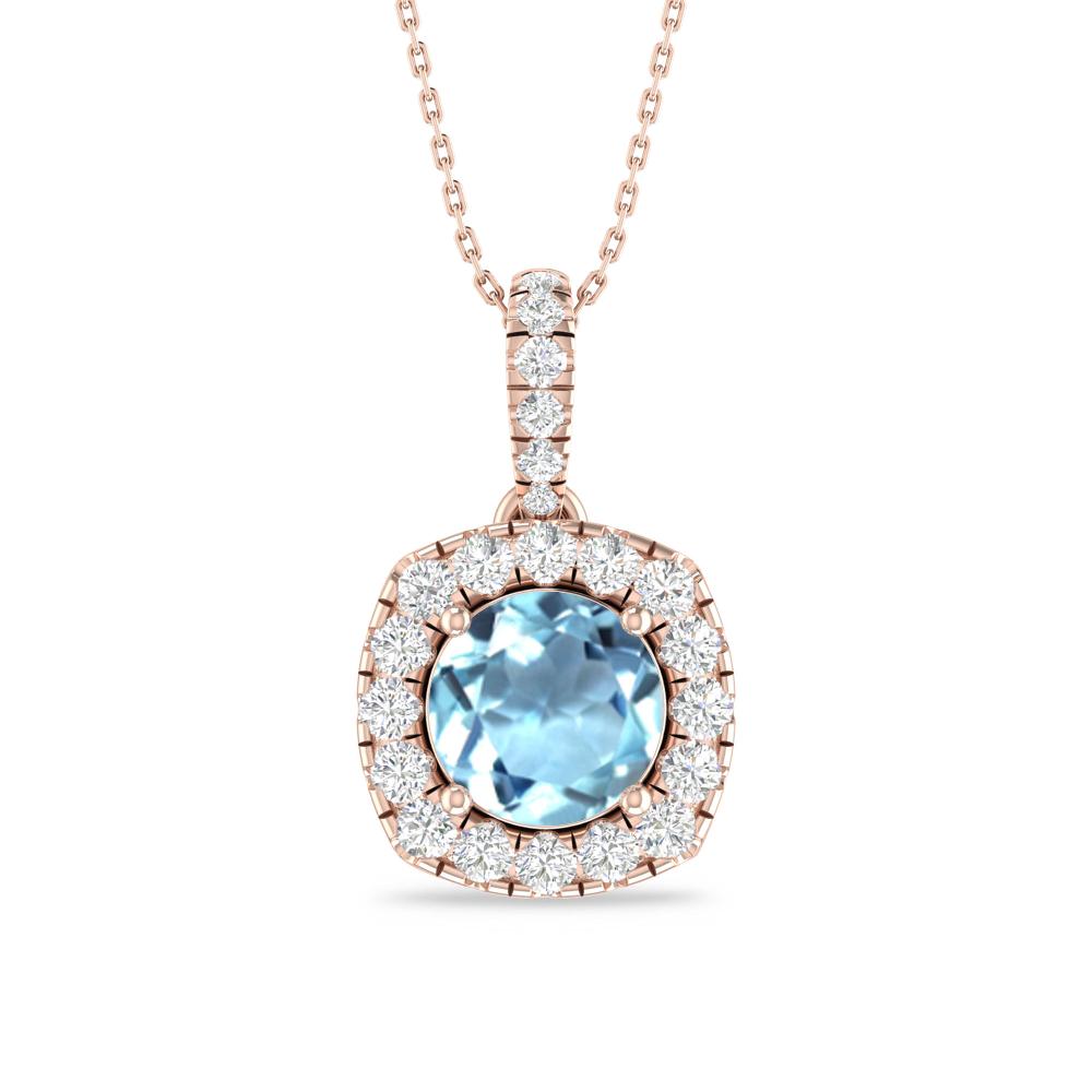 Rose Gold - Aquamarine