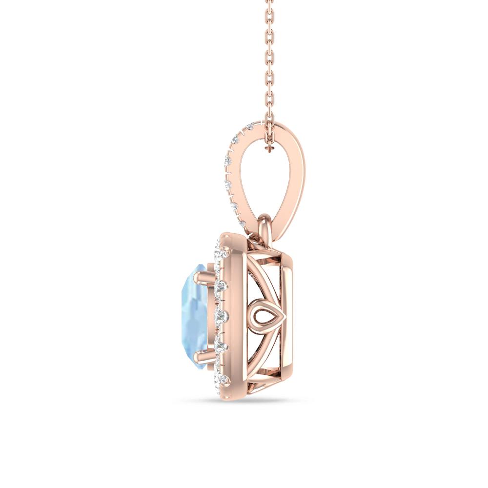 Rose Gold - Aquamarine