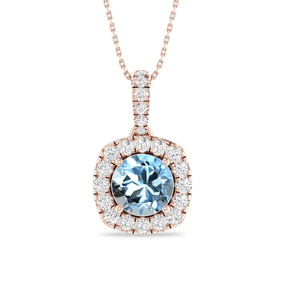 Rose Gold - Aquamarine