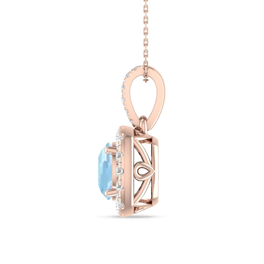 Rose Gold - Aquamarine