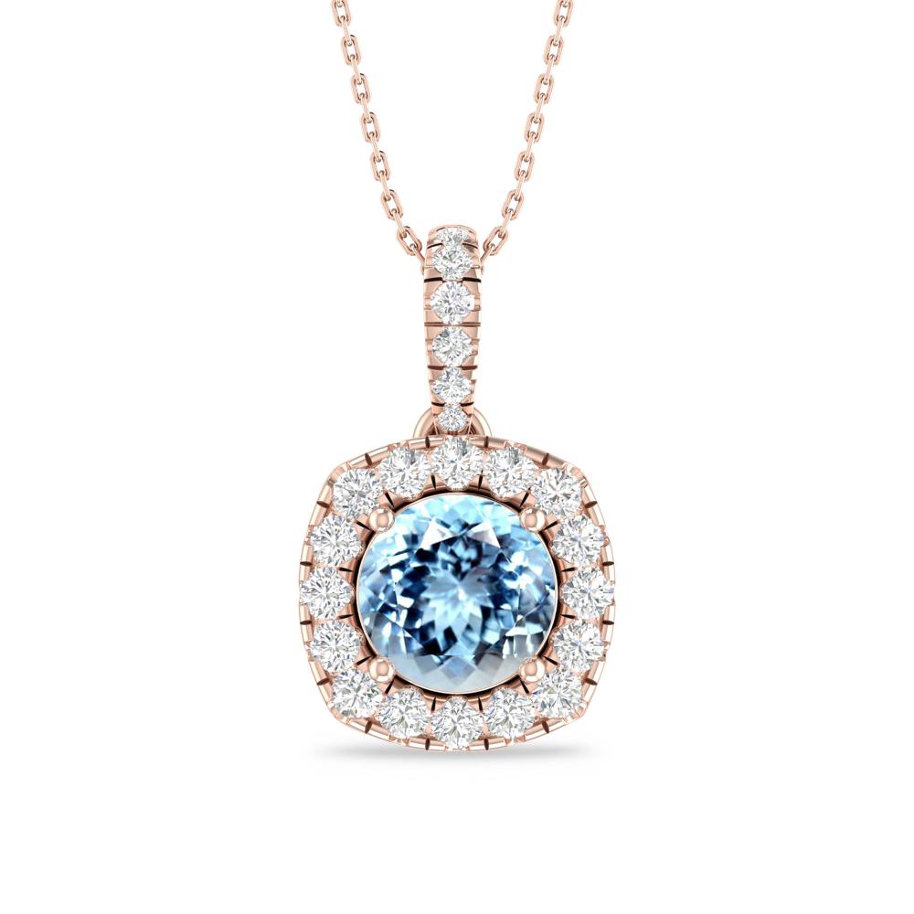 Rose Gold - Aquamarine