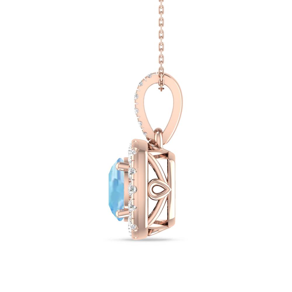 Rose Gold - Aquamarine