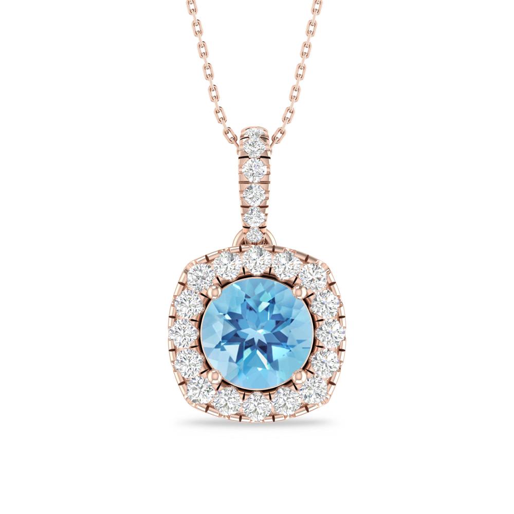 Rose Gold - Blue Topaz