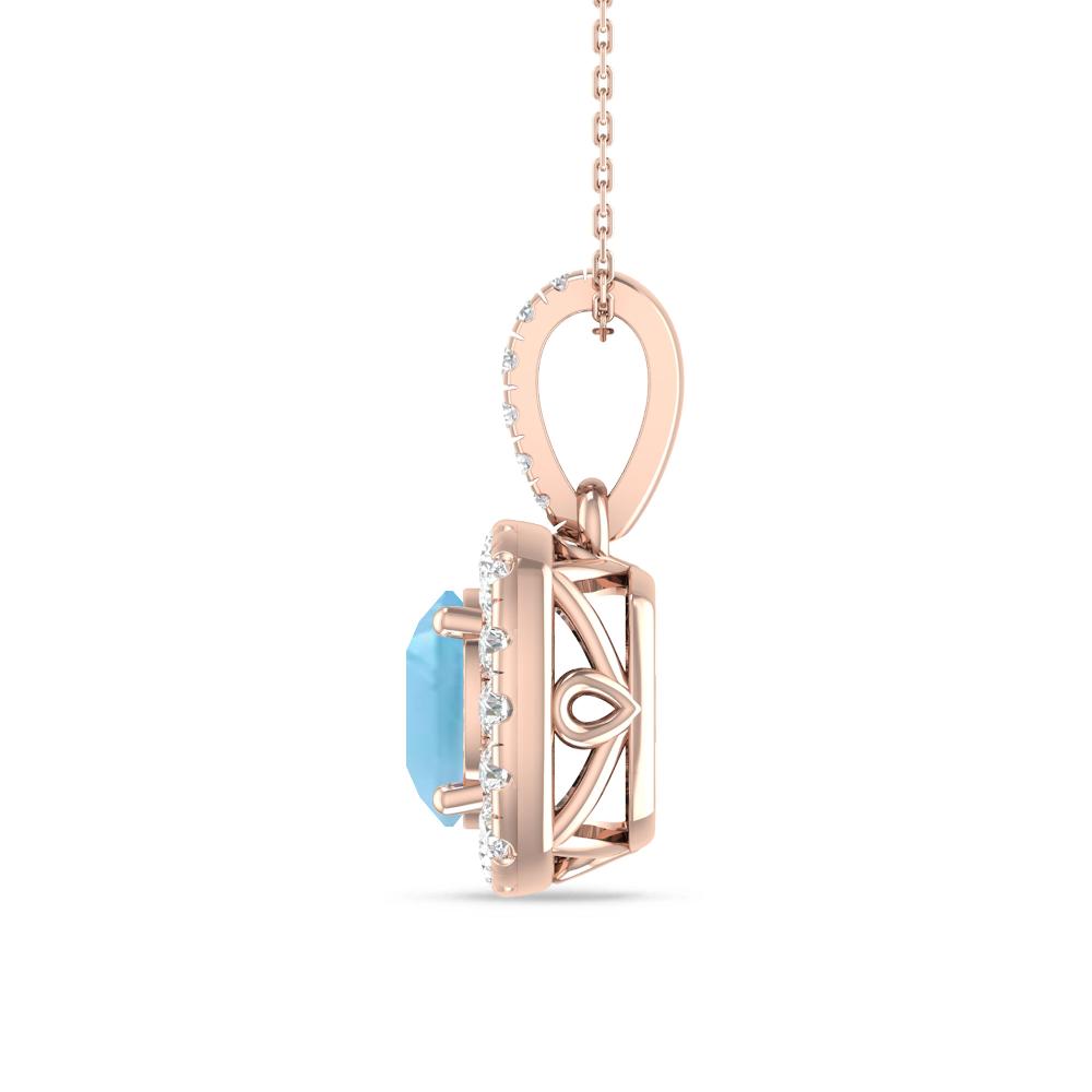 Rose Gold - Blue Topaz