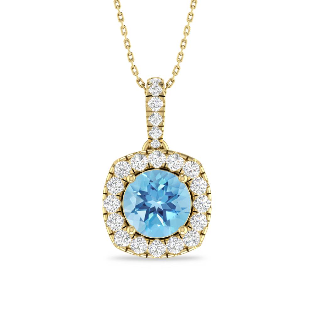Yellow Gold - Blue Topaz