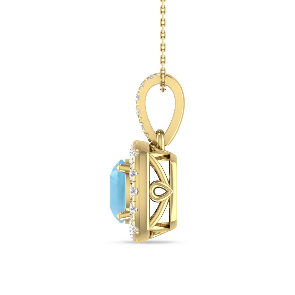 Yellow Gold - Blue Topaz