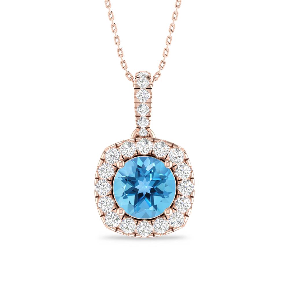 Rose Gold - Blue Topaz