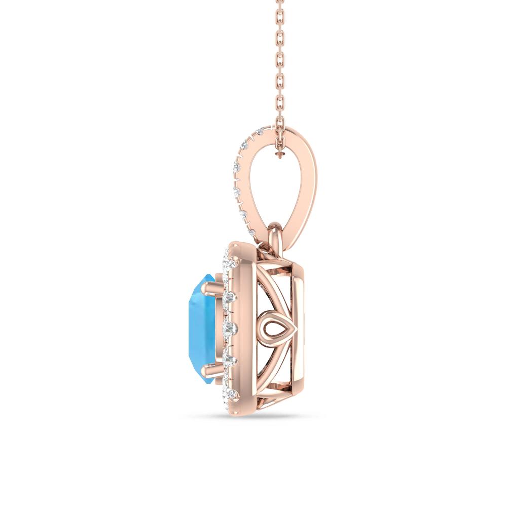Rose Gold - Blue Topaz