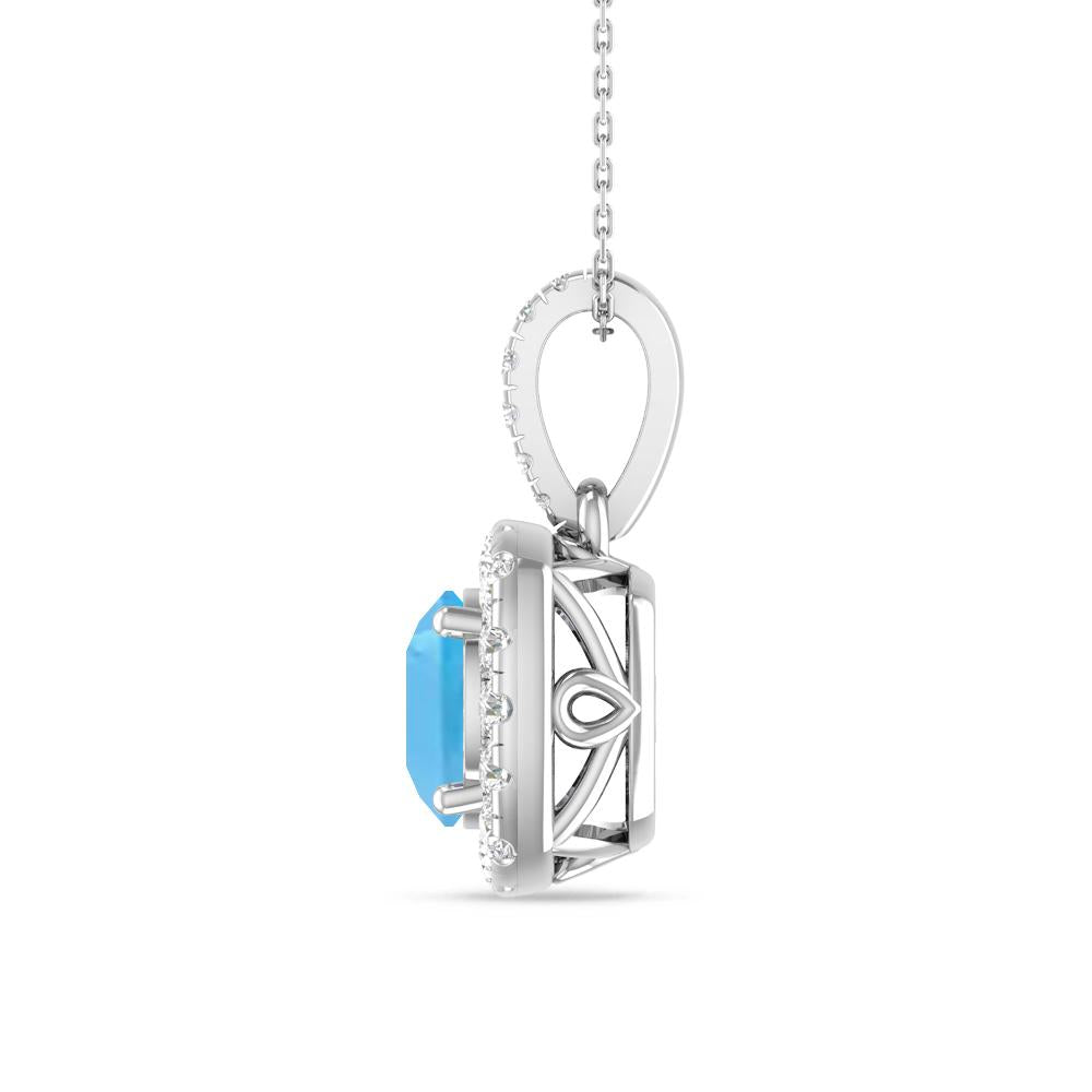 White Gold - Blue Topaz