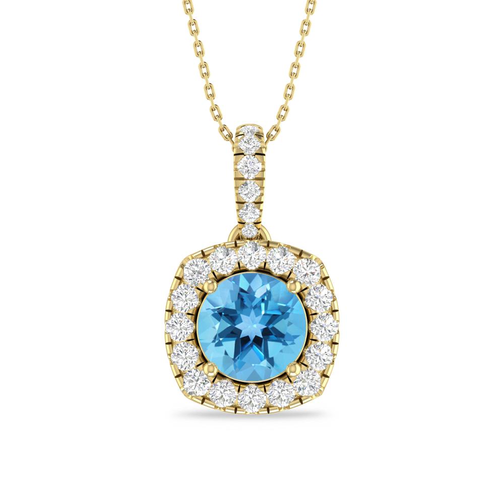 Yellow Gold - Blue Topaz