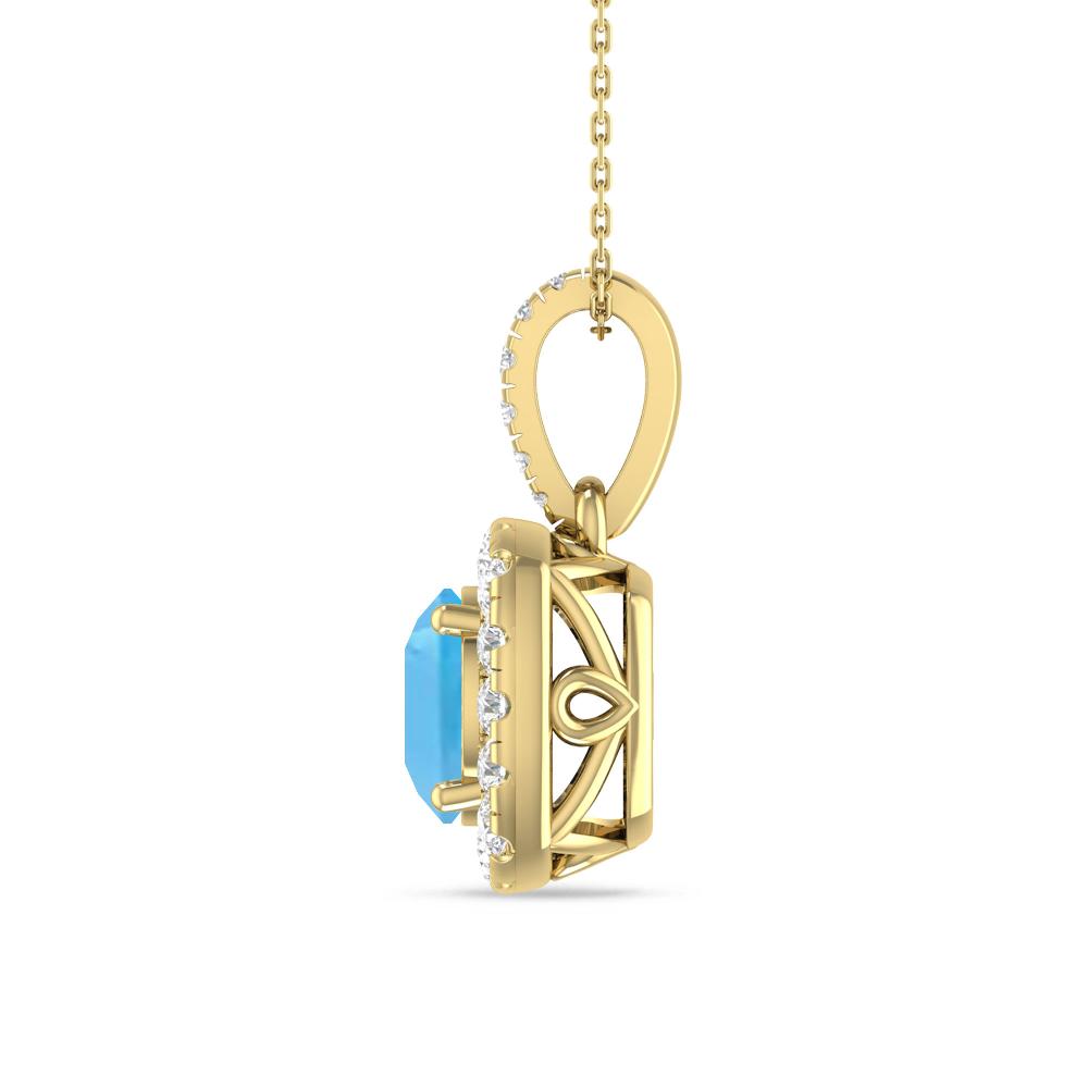 Yellow Gold - Blue Topaz