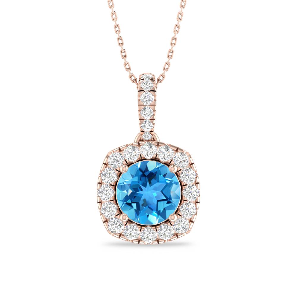 Rose Gold - Blue Topaz