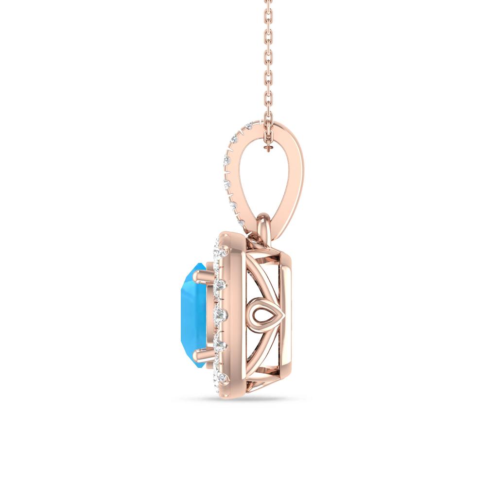 Rose Gold - Blue Topaz