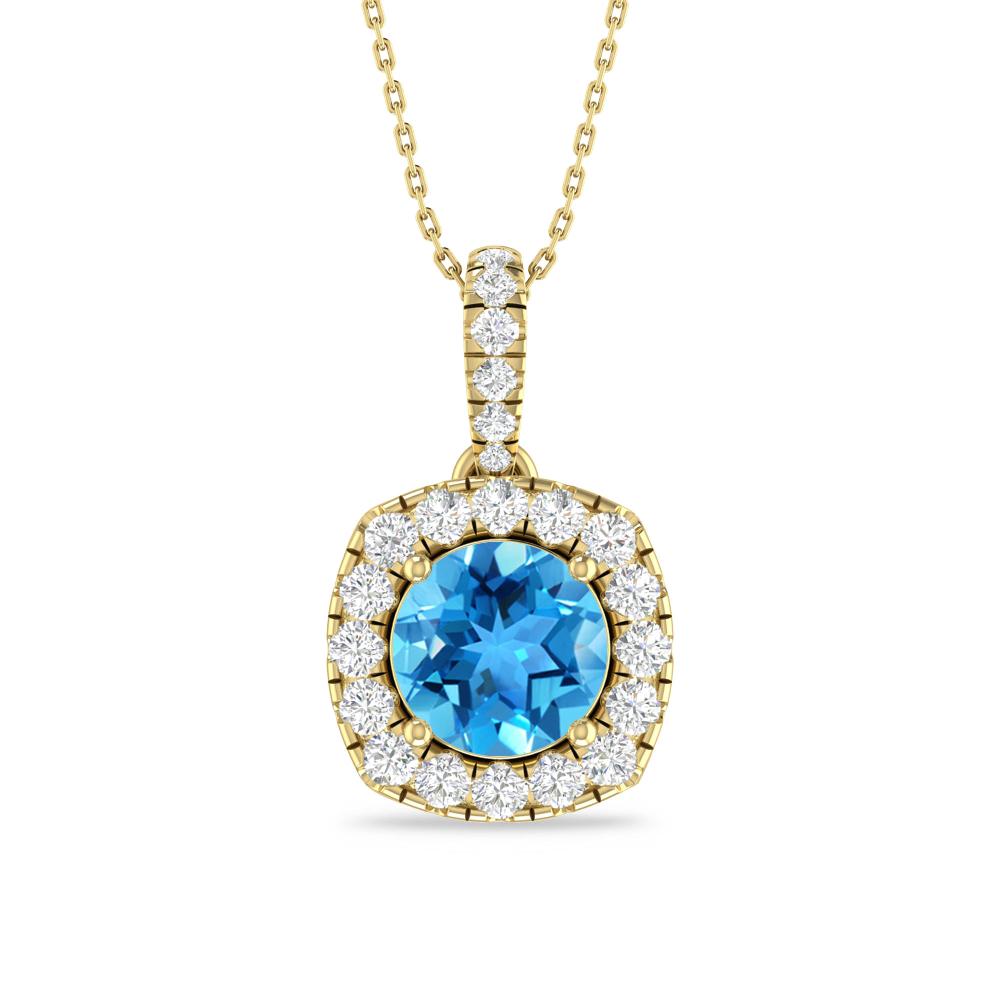 Yellow Gold - Blue Topaz