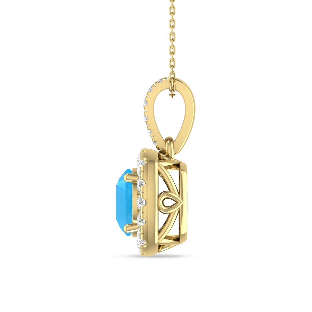 Yellow Gold - Blue Topaz