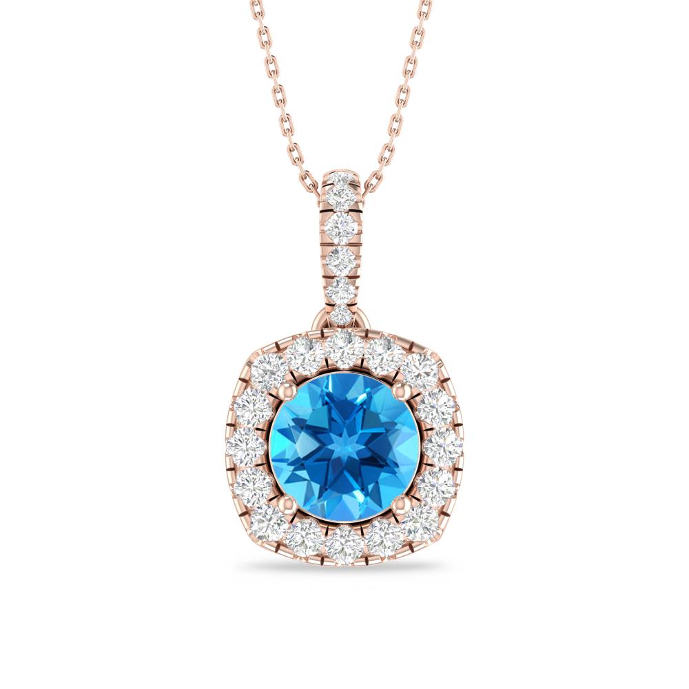 Rose Gold - Blue Topaz