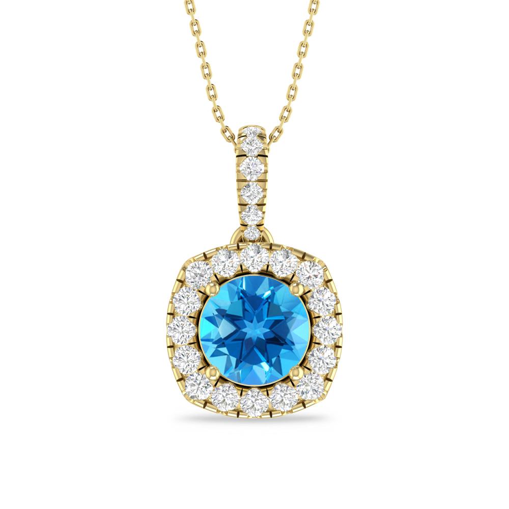 Yellow Gold - Blue Topaz