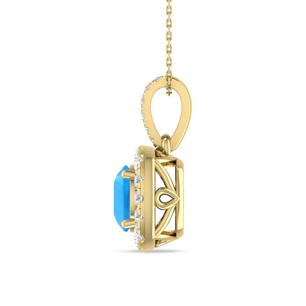 Yellow Gold - Blue Topaz