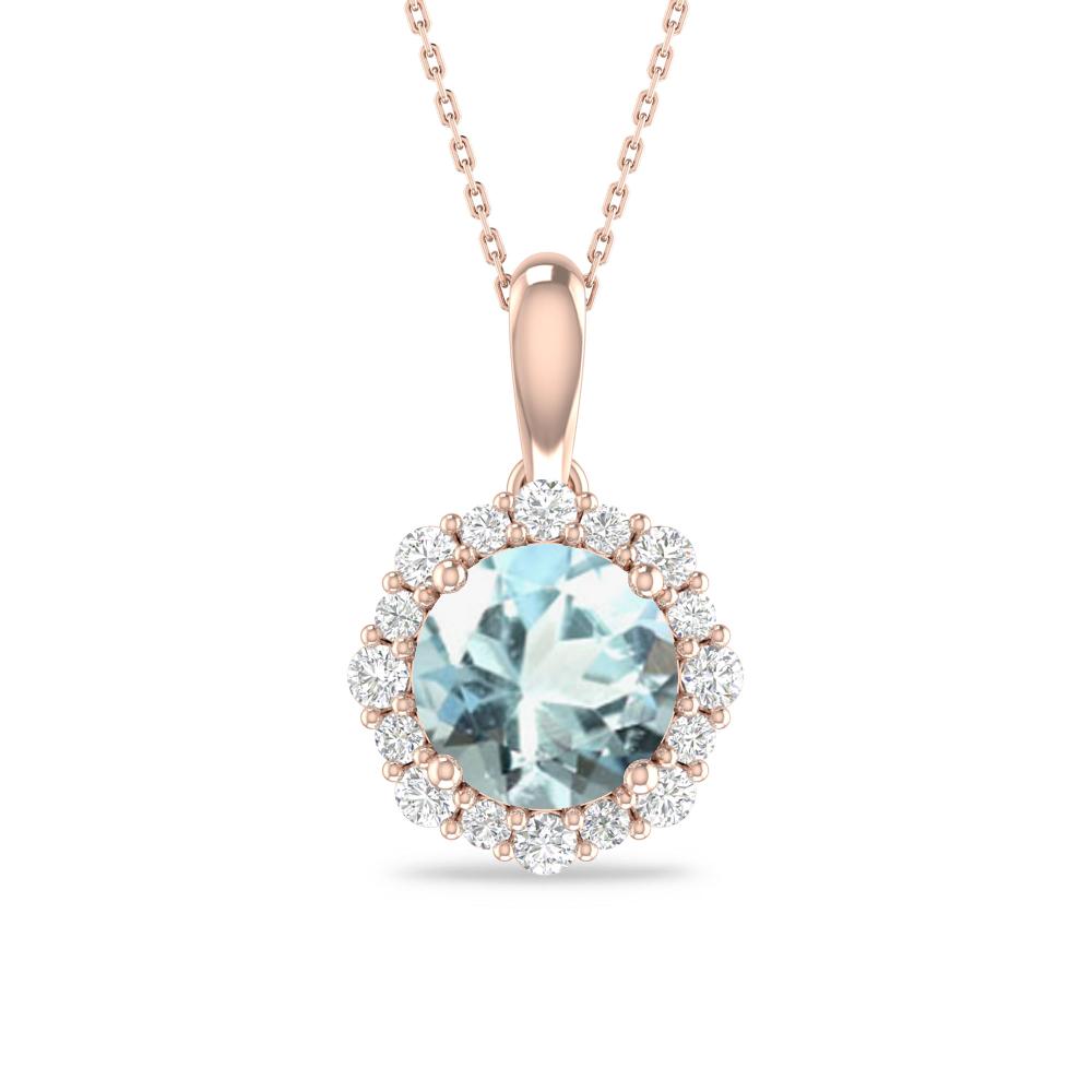 Rose Gold - Aquamarine