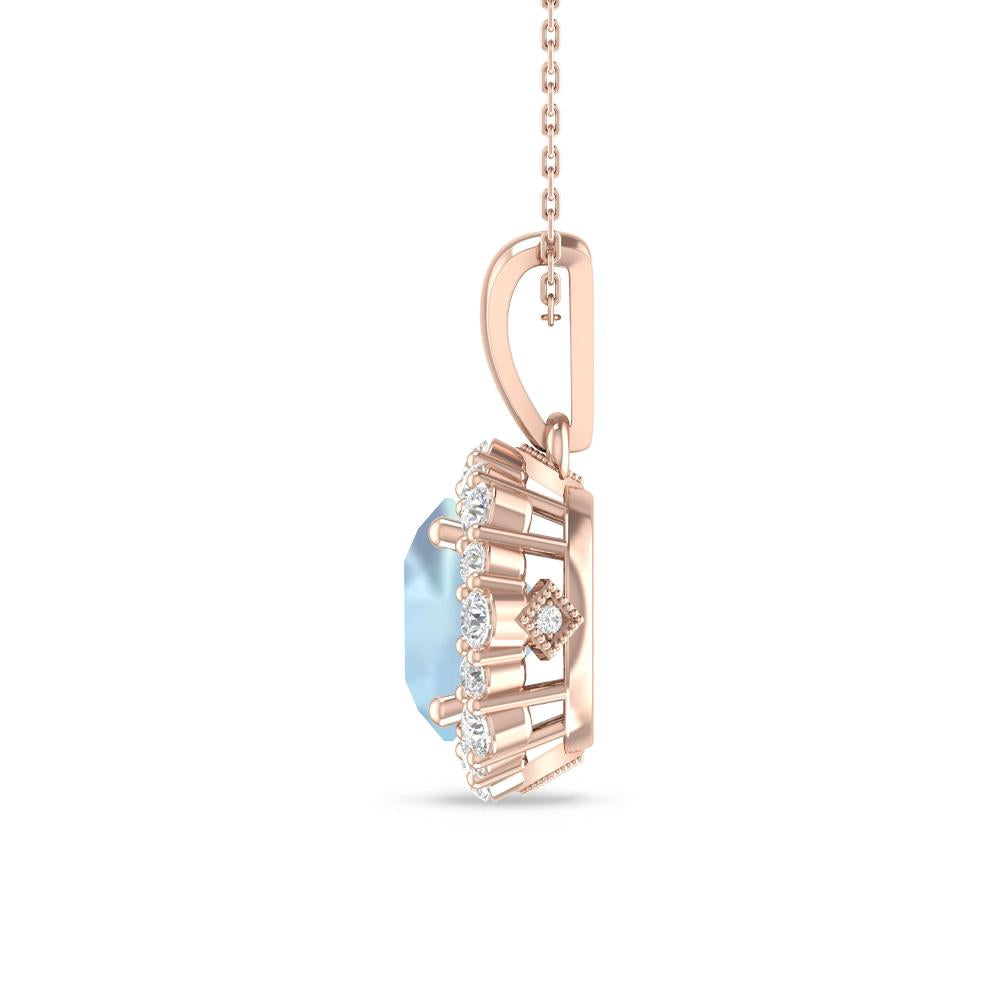Rose Gold - Aquamarine