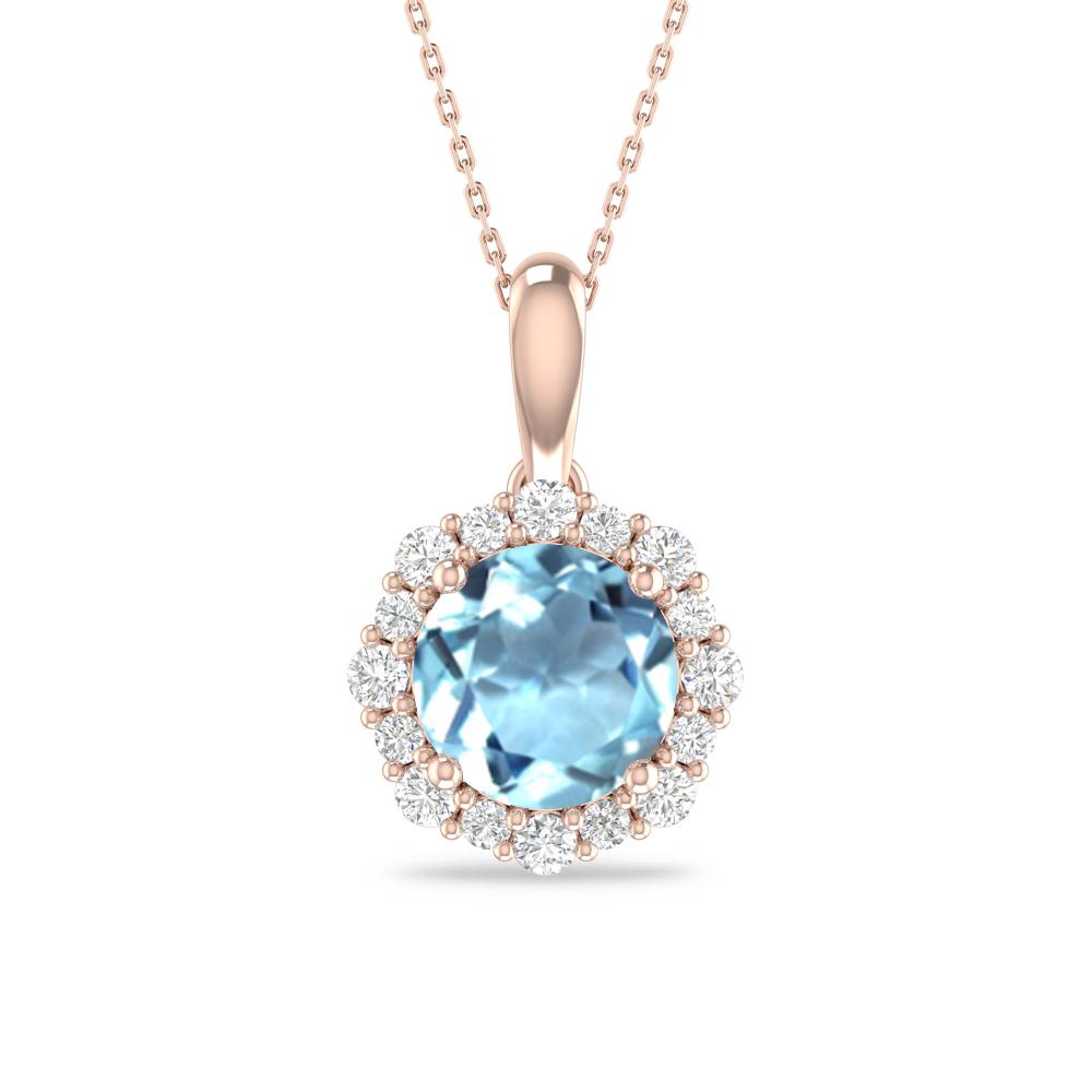 Rose Gold - Aquamarine