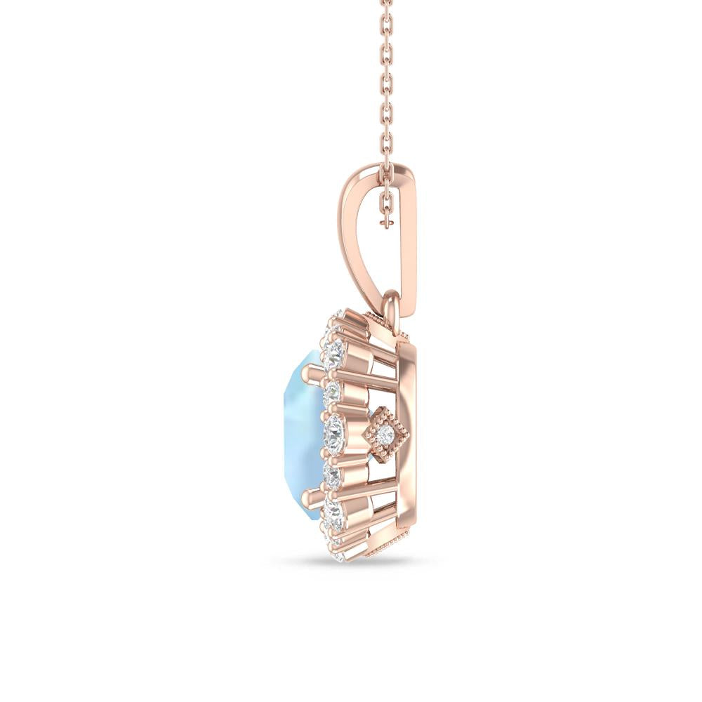 Rose Gold - Aquamarine