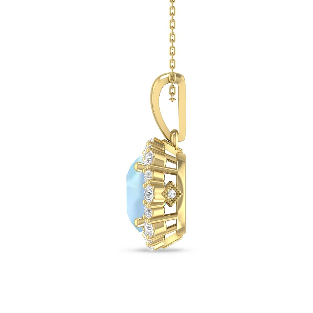 Yellow Gold - Aquamarine