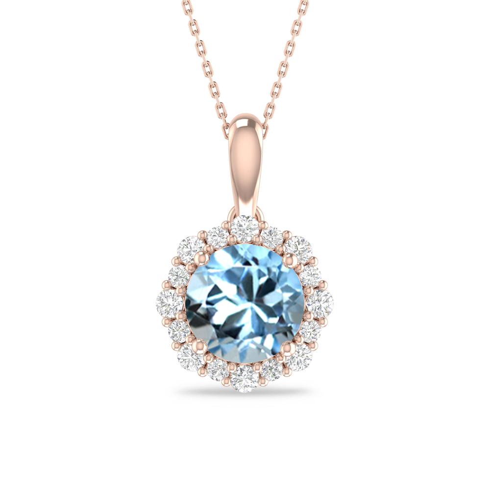 Rose Gold - Aquamarine