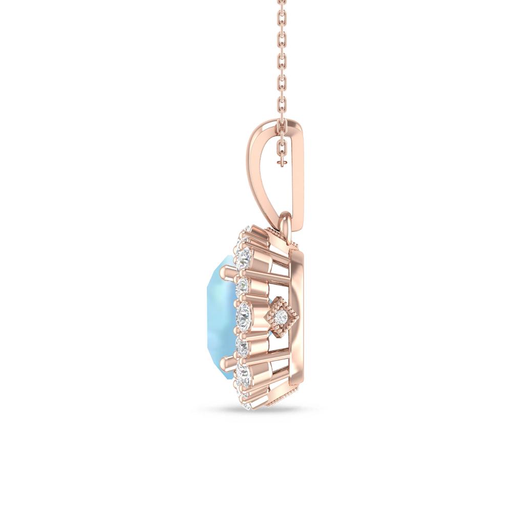Rose Gold - Aquamarine