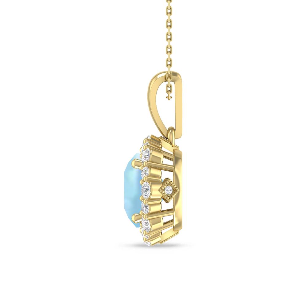Yellow Gold - Aquamarine