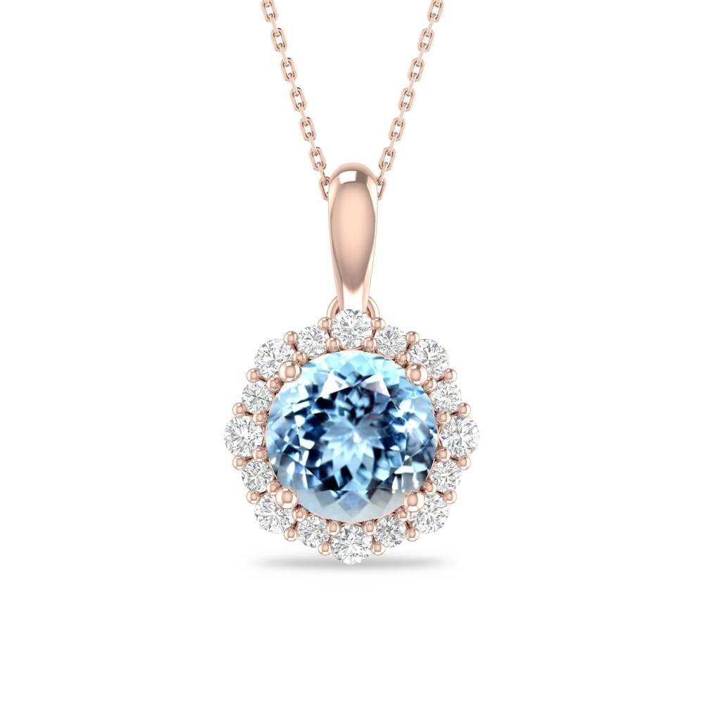 Rose Gold - Aquamarine