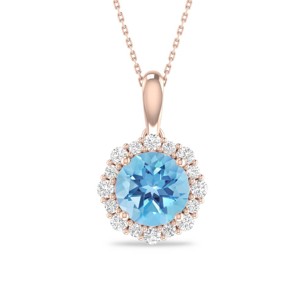 Rose Gold - Blue Topaz