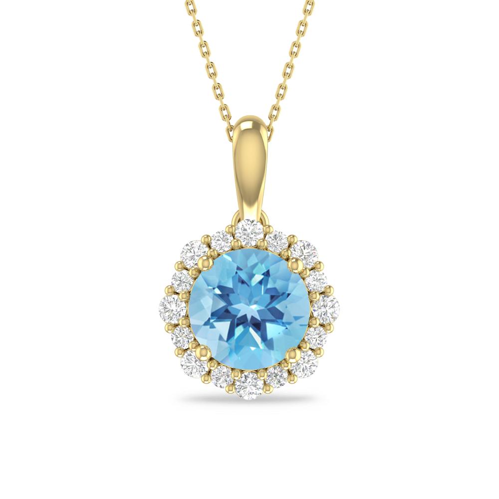 Yellow Gold - Blue Topaz