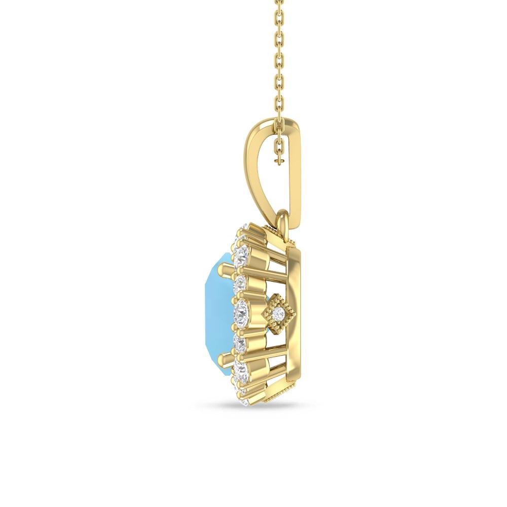 Yellow Gold - Blue Topaz