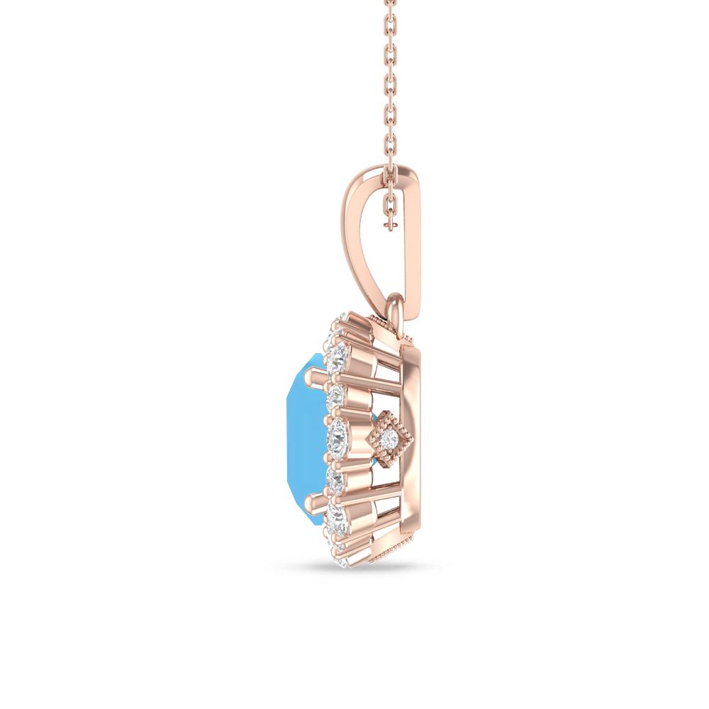 Rose Gold - Blue Topaz