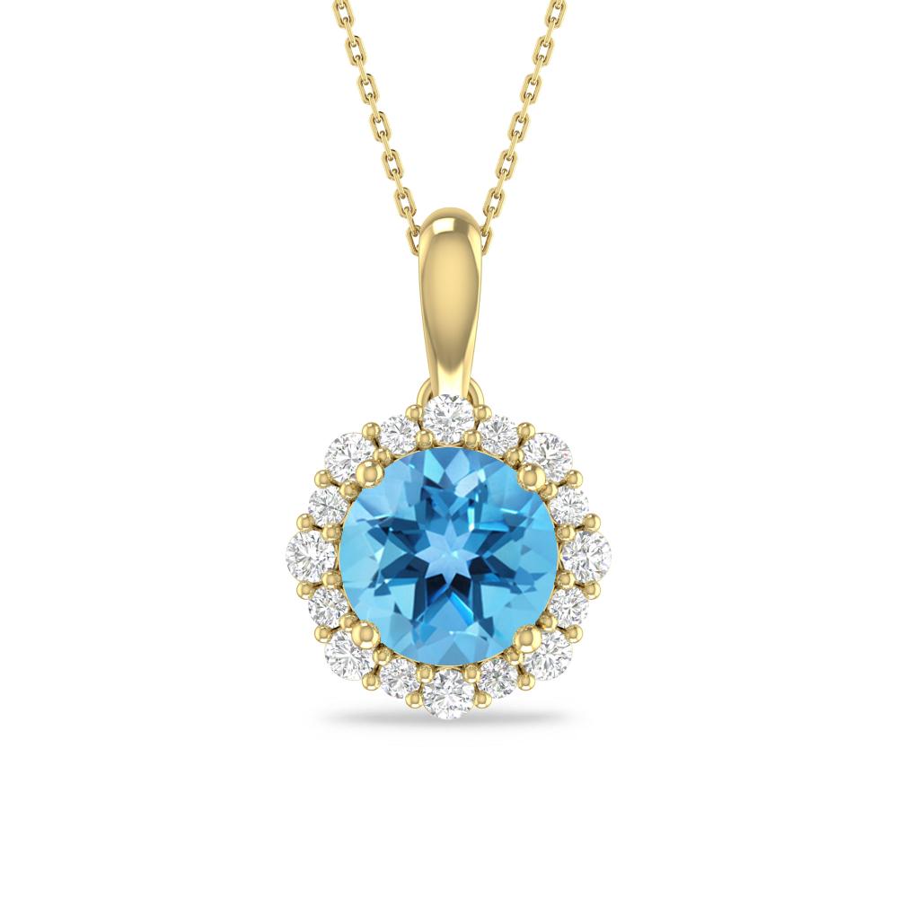 Yellow Gold - Blue Topaz